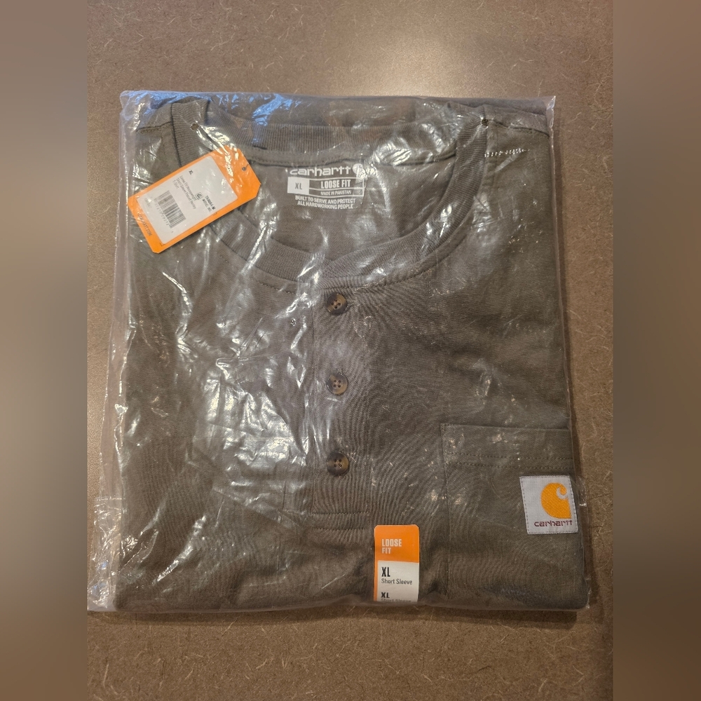 Carhartt Men's Olive Short Sleeve Henley - Picture 4 of 4